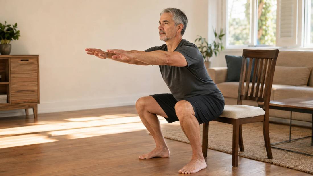 Fuerza en casa después de los 40: cómo empezar sin gimnasio